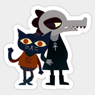 Mae and Bea Night in the Woods Sticker